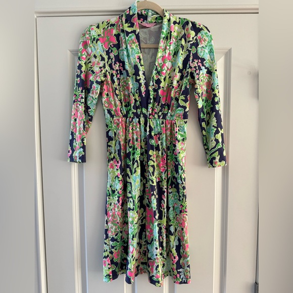 Lilly Pulitzer Alexandra Dress SZ XS Navy Southern Charm - Picture 9 of 14